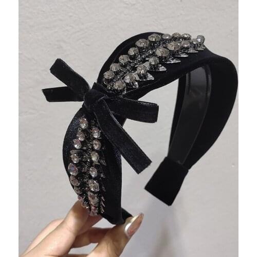 Hair Band Full Rhinestones Hairbands Bow Head Band Czech Diamond Headwear Hair Accessories Tool Styling