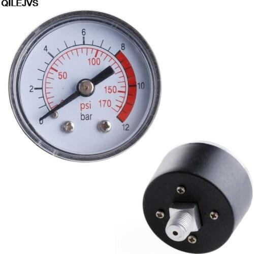 QILEJVS Air Compressor Pneumatic Hydraulic Fluid 0-12Bar / 0-170PSI Pressure Gauge