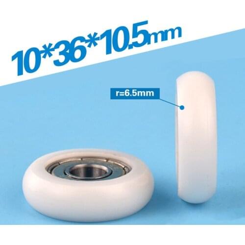 [R1036-10.5]Free Shipping 10PCS 6000zz chrome steel coated window pulley wheel 10mm*36mm*10.5mm round bearing wheel
