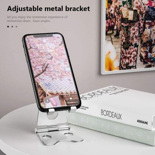 Adjustable Mobile Phone Desk Support Aluminum Alloy Tablet Holder Bracket Angle Adjustable Metal Bracket Tablet Desk Stand Mount