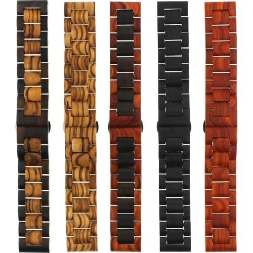 20/22mm For Huawei GT For Samsung S3 46mm For Xiaomi Huami Amazfit GTS Bip GTR 47mm Pace Stratos 2 3 Wooden Bracelet Watch Strap