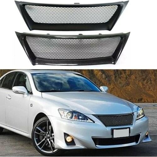 Car Front Bumper Center Grille Grill Refit For Lexus IS250 IS300 2011-2013 Matt Black, Carbon Fiber