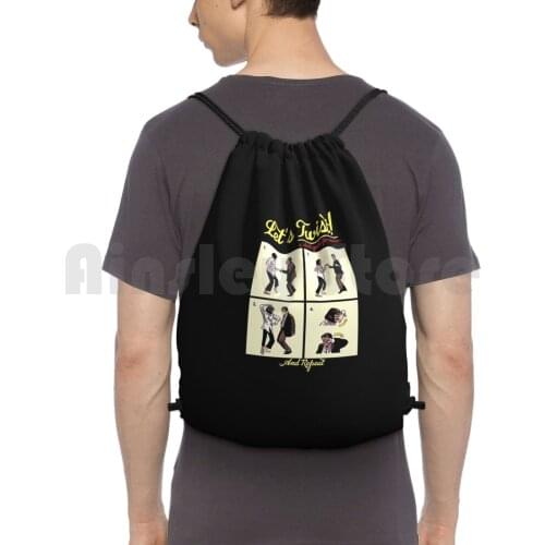 Let' ; S Twist-Pulp Fiction Backpack Drawstring Bag Riding Climbing Gym Bag Pulp Fiction Pulp Fiction Travolta Uma