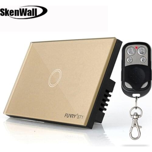 1Gang US Standard 110-240V Remote Control Touch Switch,Sensor Switch,Wall Switch Luxury Glass Surface Waterproof 120*73*34mm