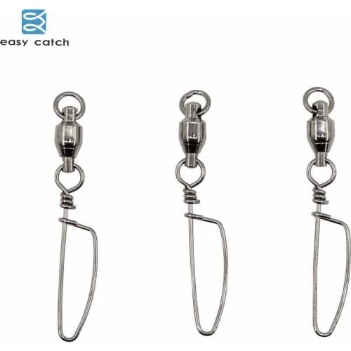 Easy Catch 3pcs Ball Bearing Fishing Swivel With Coastlock Snap Brass Hard Fishing Lure Connector Fishing Accessories