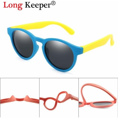 2020 Round Vintage Polarized Kids Sunglasses For Girls Boys Childrens Cute Silicone Frame Brand Sun Glasses Gafas Infantil