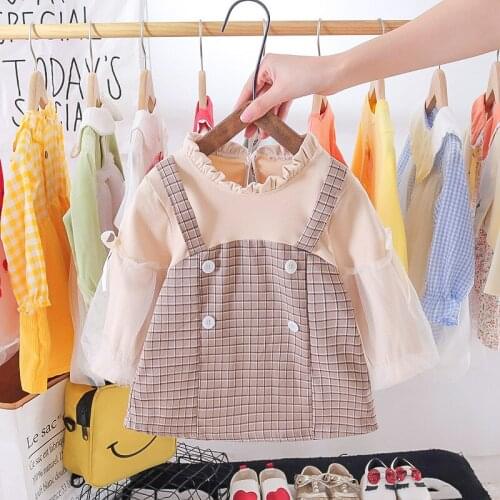 Spring Newborn Baby Girl Dress Clothes Casual Plaid Long Sleeve Princess Dress for Baby Girls Clothing Infant Birthday Dresses