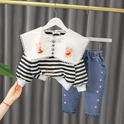 Girls Spring Shirt Suit New Spring And Autumn Style Net Red Female Baby Long-Sleeved Children Foreign Children