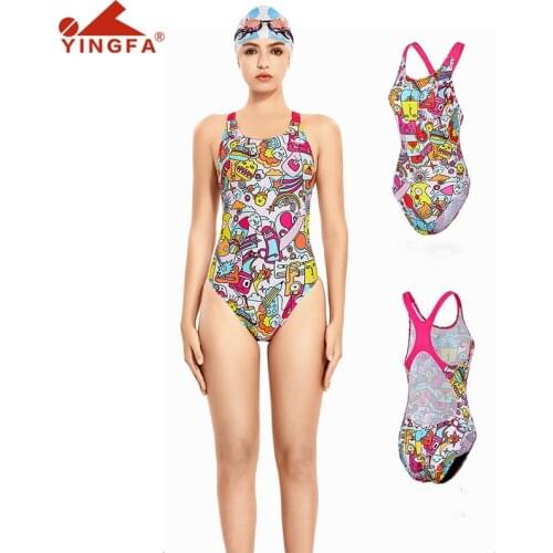 Yingfa Swimsuit 2020 New Digital Printing Sports Swimwear Women Chlorine Resistant One Piece Swimsuit