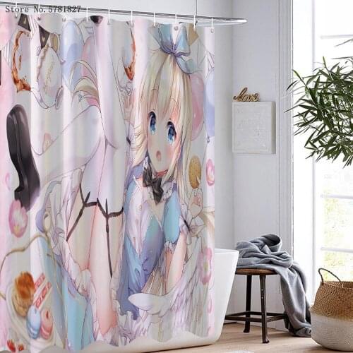 Cartoon Anime Shower Curtains 3D Print Sexy Lady Fabric Waterproof Polyester Beautiful Girl Shower Curtain Bathroom Curtain