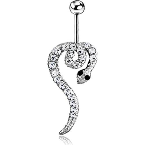 Animal Belly Button Rings Snake Sexy-Cute Navel Rings Piercing Jewelry Surgical Steel 14G