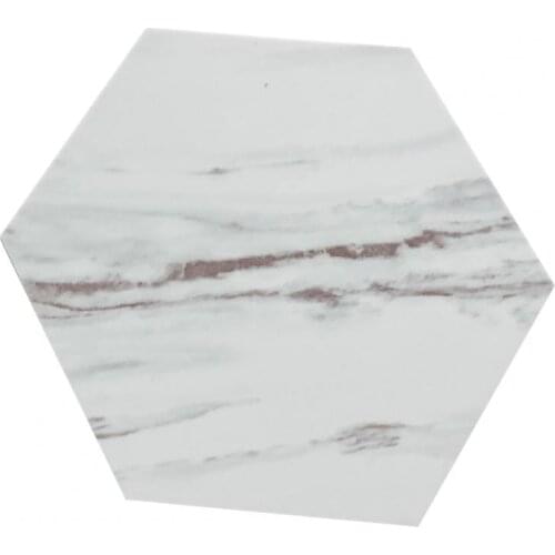 1PC Cup Mat Marble Pattern Hexagon Shape Smooth Surface Round Tea Pad Table Coast Holder for Home Tableware Kitchen Accessories