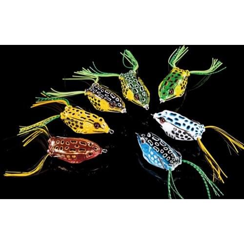 1PCS Cute Frog Topwater Fishing Lure Crankbait Hooks Bass Artificial Fish Bait Tackle colorful