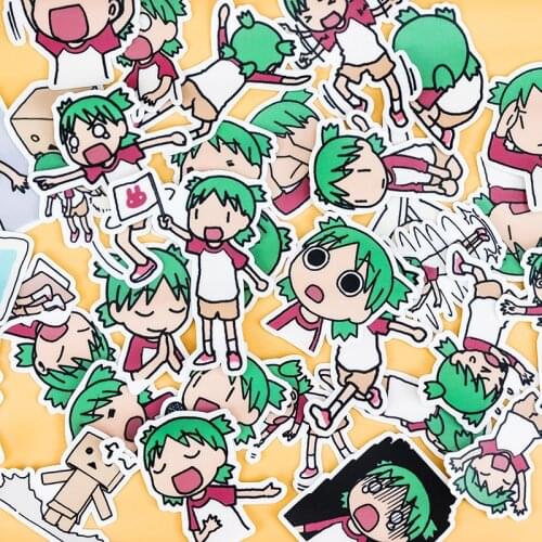 35pcs Creative Cute Self-made Green hair sister girl scrapbooking Cartoon /Waterproof stationery diy print stickers kawaii