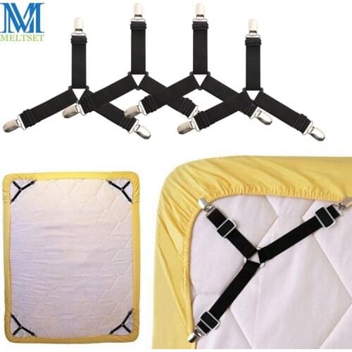 4PCS/Lot Adjustable Bed Sheet Clips Sofa Cover Grippers Holder Mattress Blanket Bed Sheets Fixing Slip-Resistant Belt
