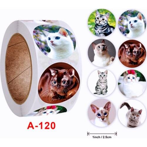 500pcs Lovely Cat Stickers Sealing Labels Reward Sticker for School Teacher Cute Animals Kids Stationery Sticker Gift Decor