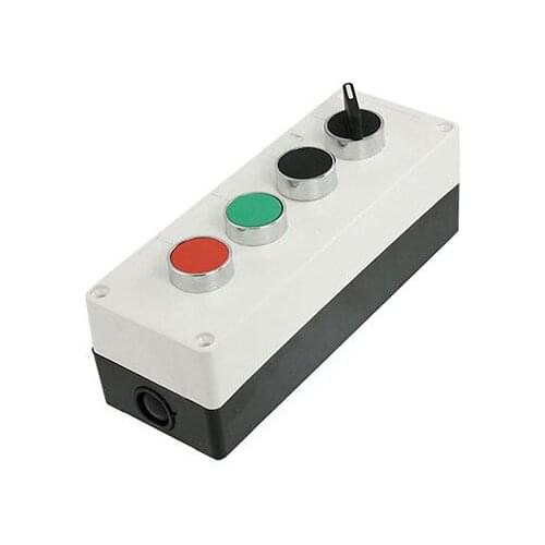 AC 400V 10A 3 Position Rotary Selector Red Green Momentary Push Button Station