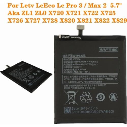 For Letv LeEco Le Pro 3 / Max 2 5.7" / Aka ZL1 ZL0 X720 X721 X722 X725 X726 X727 X728 X820 X821 X822 X829 LTF23A Phone Battery