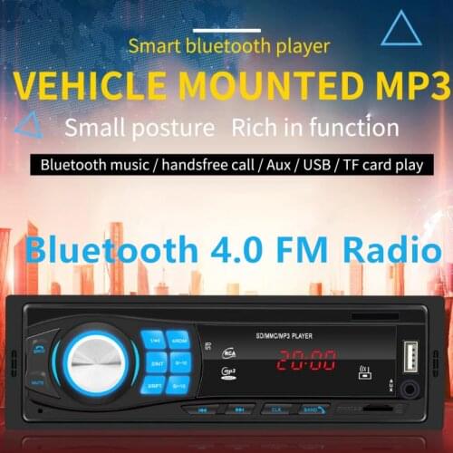 Kebidu 12V Car Radio 1 Din Bluetooth Handsfree Car Stereo MP3 Player In-dash Support FM Mp3 USB WMA AUX IN Car Player