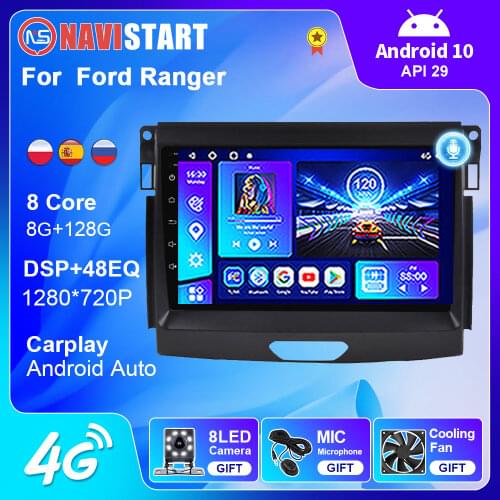 Car Radio for Ford Ranger 2015-2019 Android 10 Autoradio Multimedia Player GPS Naviagtaion Touch Screen 2 Din Carplay Audio DSP