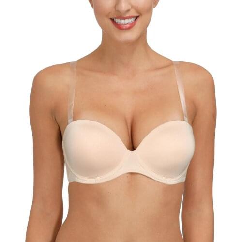 Vgplay Sexy Bra Unlined Plunge Women Bra Plus Size Push Up Bralette Convertible Straps Breathable Soft Brassiere