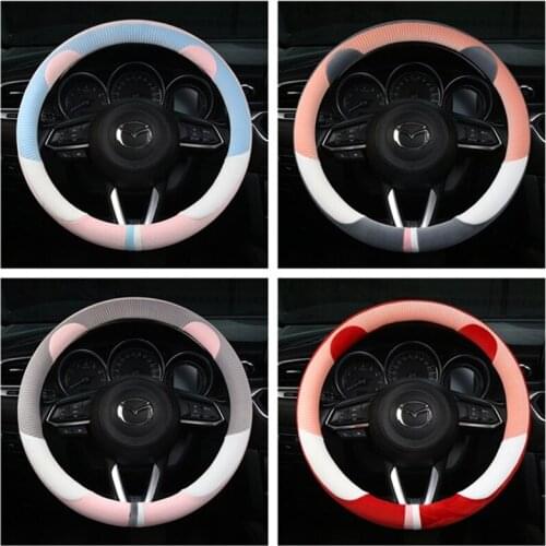Car Steering Wheel Cover Cartoon Bear Car Handle Cover Autumn And Winter Plush Car Thermal Antiskid Steering Wheel Cover