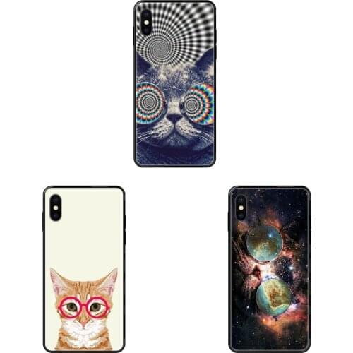 Black Soft Multi Colors Cat With Glasses For Samsung Galaxy Note 4 8 9 10 20 Plus Pro Ultra J6 J7 J8 M30s M80s 2017 2018 High