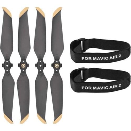 H054 4 Pcs Propellers & 2Pcs Fixator Bands for Mavic Air 2/2S Propeller Blades & Strap, Hook and Loop Tie Fastening Drone