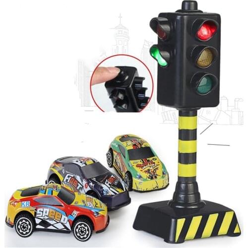 Mini Traffic Signs Road Light Block with Sound LED Children Kids Educational