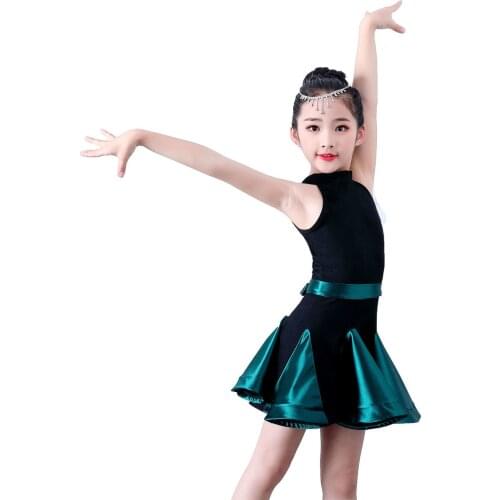 New Latin Dance Costume For Girls Ballroom Salsa Tango Skirts Kid Child Leopard Latin Dance Dress With Leotard And Skirt Summer