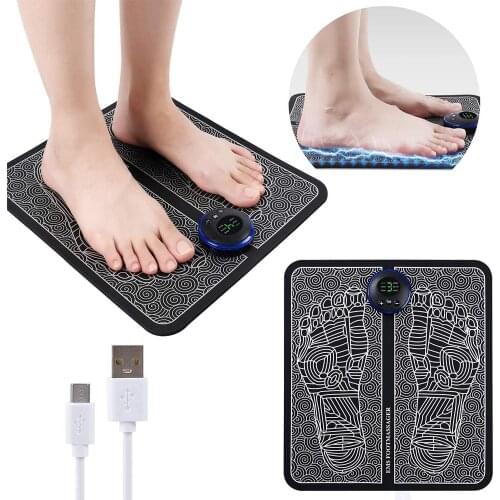 Electric Foot Massager, EMS Feet Massage Machine, Circulation Booster For Feet And Legs, Folding Portable Massage Foot Mat USB