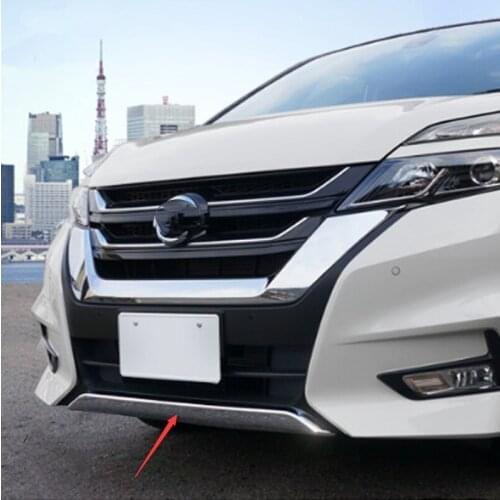 For Nissan Serena 2017-2019 ABS chrome-plated front bumper trim,anti-collision,front lip decoration bright strip Car Accessories