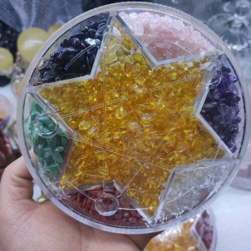 A box Feng Shui seven star array natural gravel