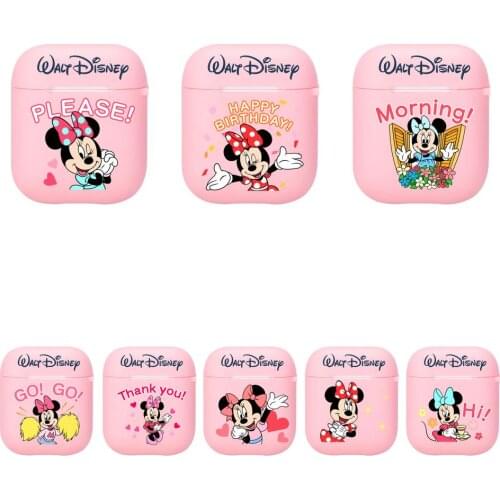 Minnie and Mickey Mouse Silicone Bluetooth Wireless Earphone Case for AirPods Protective Cover Skin Accessories Pods Charging Bo