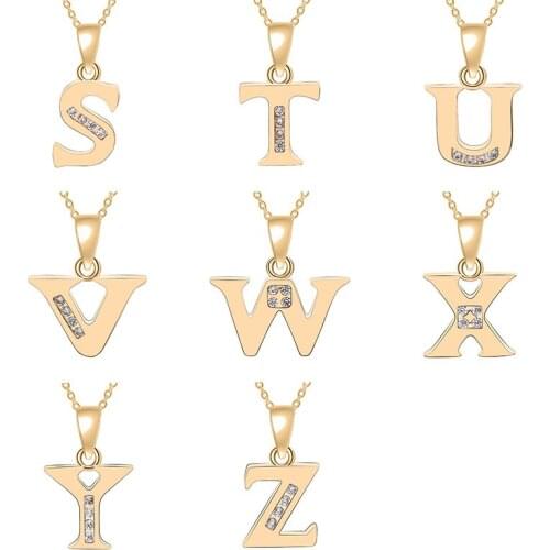 26 English letters fashion lucky Monogram necklace alphabet Initial sign mother friend family name gift necklace jewelry
