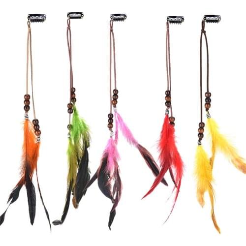 6-15 cm Fashion Hippie Headdress Bohemian Boho Feather Headdress Festival Feather Headband Accessories For Women