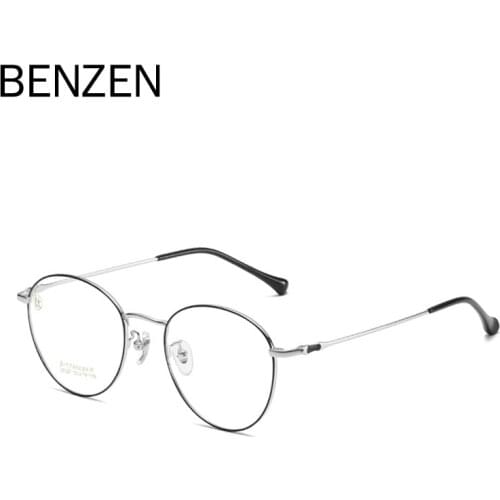BENZEN Optical Glasses Frame Women β Titanium Korean Vintage Round Myopia Eyeglasses Frame For Men Prescription Eyewear 5296