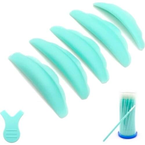 Eyelash Extension Tool Green Series Eyelash Lift Silicone Pads Set Eyelash Extension Lift Perming Kit Long Head Brush Y Brush