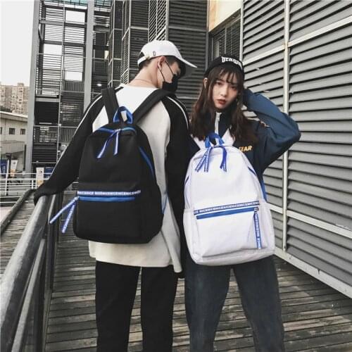 New backpack fashion couple hit color casual Korean style college style junior high school student schoolbag