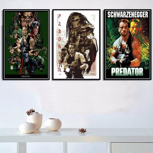 Poster And Prints Arnold Schwarzenegger The Predator Monster Horror Movie Art Canvas Wall Pictures Home Decor картины на стену