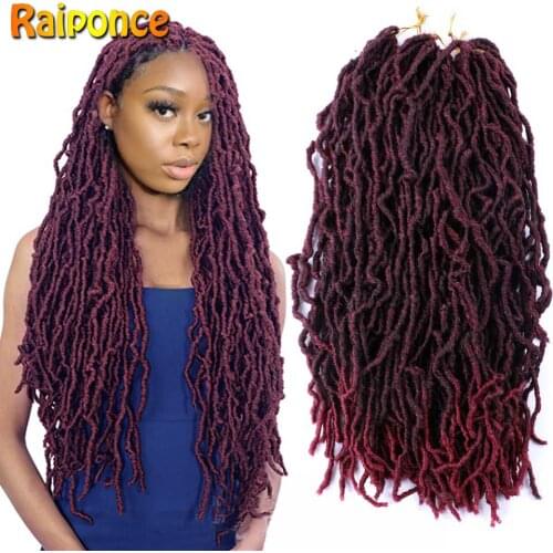 Nu Locs Crochet Hair Braids Goddess Faux Locs Curly Synthetic Ombre Braiding Hair Pre-Looped Crochet dreadlocks hair extensions
