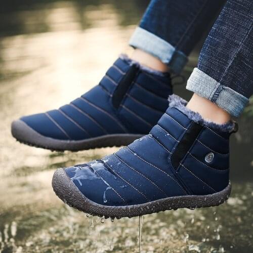 Waterproof Men Boots Fashion Winter Snow Boots Fur Warm Winter Ankle Shoes Men Footwear Male Sneakers For Men Tennis Masculino