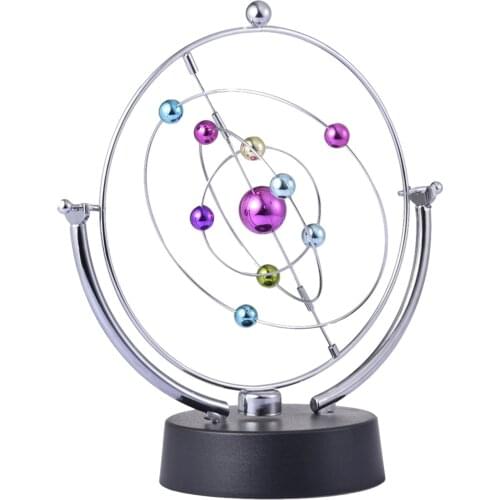 1PC Kinetic Art Home Decor! Mobile Milky Way Perpetual Motion Spherical Pendulum Revolving Desk Orbital Toy To Stress Relief