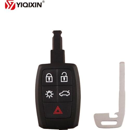 YIQIXIN 5 Buttons For Volvo XC90 C70 S60 D5 C30 V40 V50 2008-2011 Smart Auto Car Smart Remote Key Shell Cover Case Insert Blade