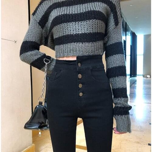 Womens Winter Jeans High Waist Skinny Pants Fleece Lined Elastic Waist Jeggings Casual Plus Size Jeans For Women Warm Jeans