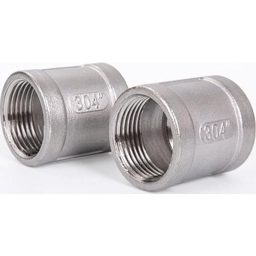 1/8" 1/4" 3/8" 1/2" 3/4" 1" 1-1/4" 1-1/2" NPT Female 304 Stainless Steel Socket Pipe Fitting Coupling Connector Adapter
