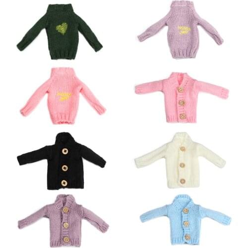 1PC Cute Handmade Mini Knitted Coat Doll Sweater For 1/6 Barbie Doll Clothes Accessories Casual Dress Dressing Kids Toys