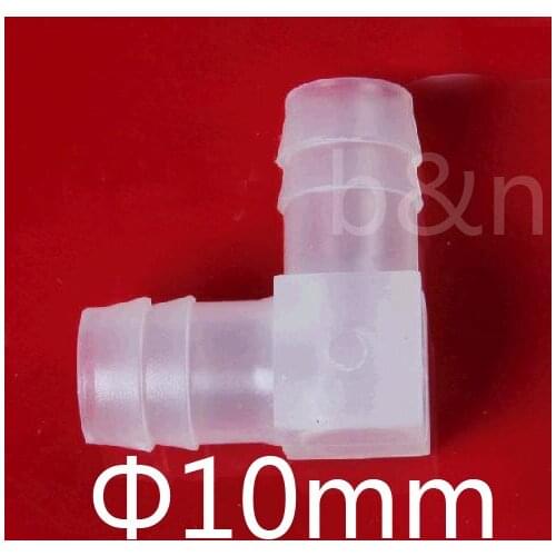 10mm dia. Plastic Barbed Elbow fitting Equal Elbow connector, L hose connector tube adapter 90 degree angle barb joint