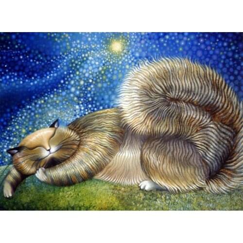 DIY Diamond Painting 3D abstract originality Lazy cat Square Round Drill Diamond Embroidery Mosaic Room Home Decoration Cross