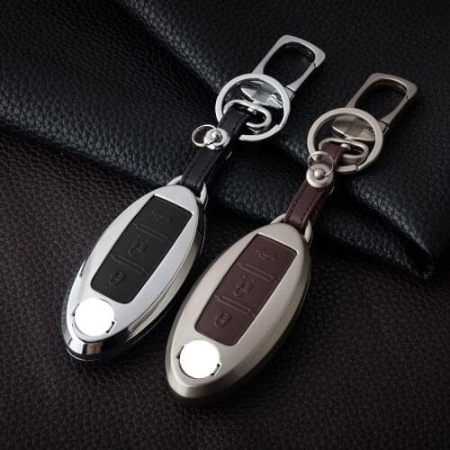 Zinc alloy Leather Car Key Cover Case holder For Nissan Qashqai J10 J11 X-Trail t31 t32 kicks Tiida Pathfinder Murano Note Juke